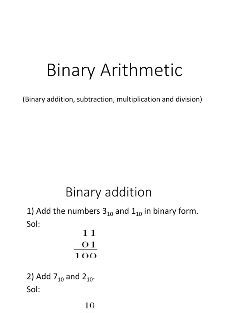 Binary Arithmetic Operations Explained | PDF