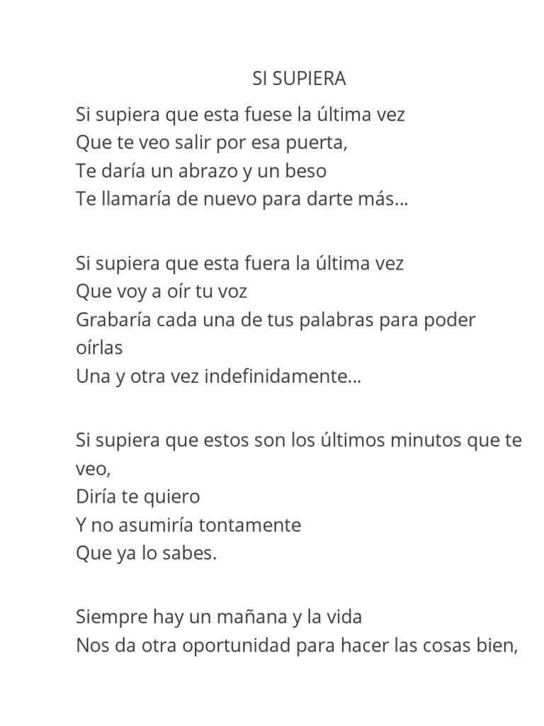 Si Supiera | PDF