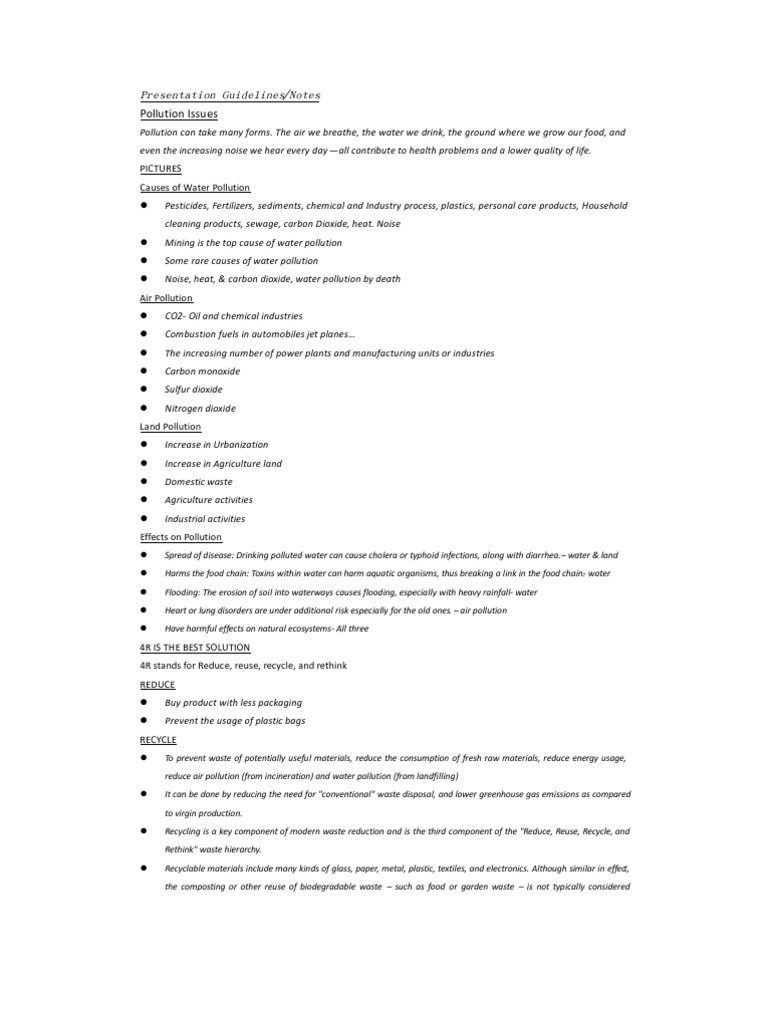 Pollution Issues | PDF | Science & Mathematics