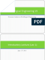 Economic Analysis in Metallurgical Engineering