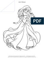 Desenhos de Princesas em PDF para Colorir Ariel