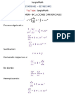 Ecuación Diferencial Que Se Convierte A Variables Separables Mediante Una Sustitución Adecuada ESPE Examen