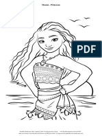 Desenhos de Princesas em PDF para Colorir Moana