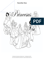 Desenhos de Princesas em PDF para Colorir Princesas Da Disney