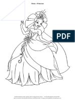 Desenhos de Princesas em PDF para Colorir Tiana