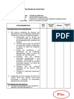 Programa de Auditoria de Cuentas Por Cobrar Comerciales