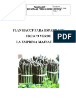 Plan Haccp Esparrago Fresco Verde