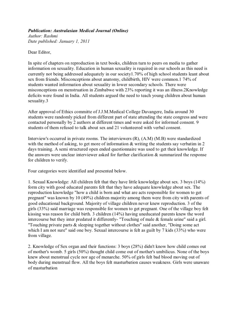 sex education essays