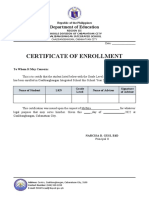 DSWD Certificate of Enrollment CIS