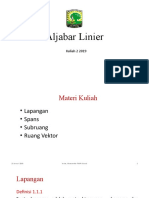 Kuliah 2 Aljabar Linier 2019