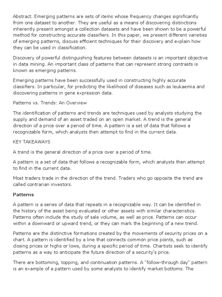 Emerging Patterns | PDF | Technical Analysis | Business