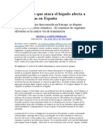 Un Parásito Que Ataca El Hígado Afecta A 400 Personas en España