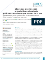 Efecto Inmediato de Dos Ejercicios Con Tracto Vocal Semiocluido en El Contacto Glótico de Usuarios Ocupacionales de La Voz