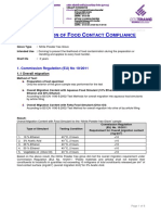 Declaration of Food Contact Compliance Nitrile Powder Free Glove (NPT - SD)