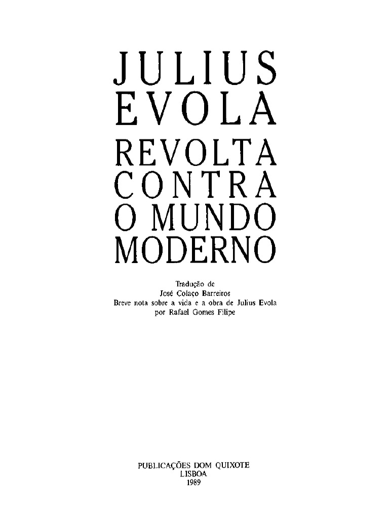 Julius Evola - Revolta Contra o Mundo Moderno | PDF