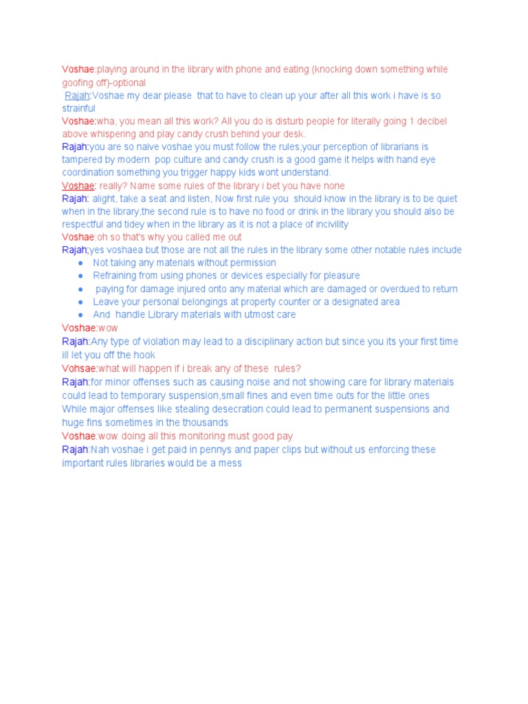 Library Skills Conversation | PDF