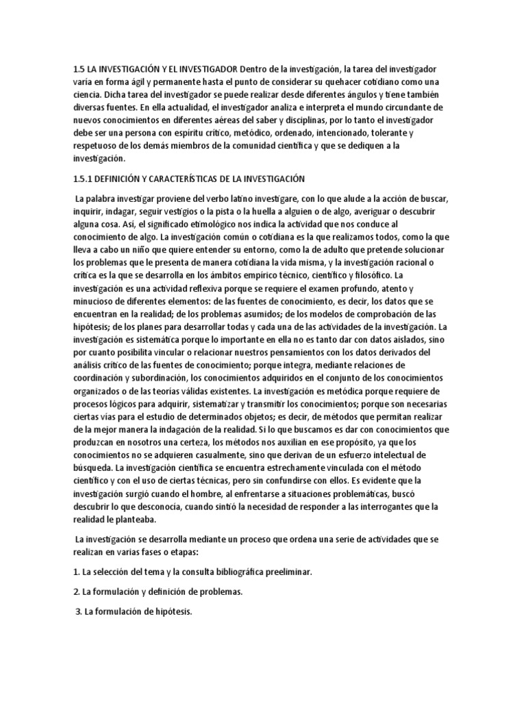 Características del Investigador Científico | PDF | Conocimiento ...