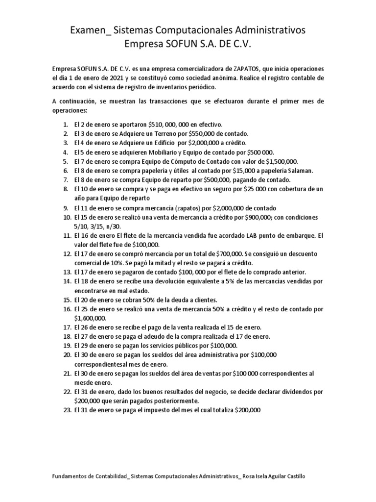Contabilidad SOFUN S.A.: Registro y Reportes | PDF | Economias | Business
