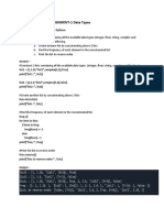 Python Data Types and Sets Frequency