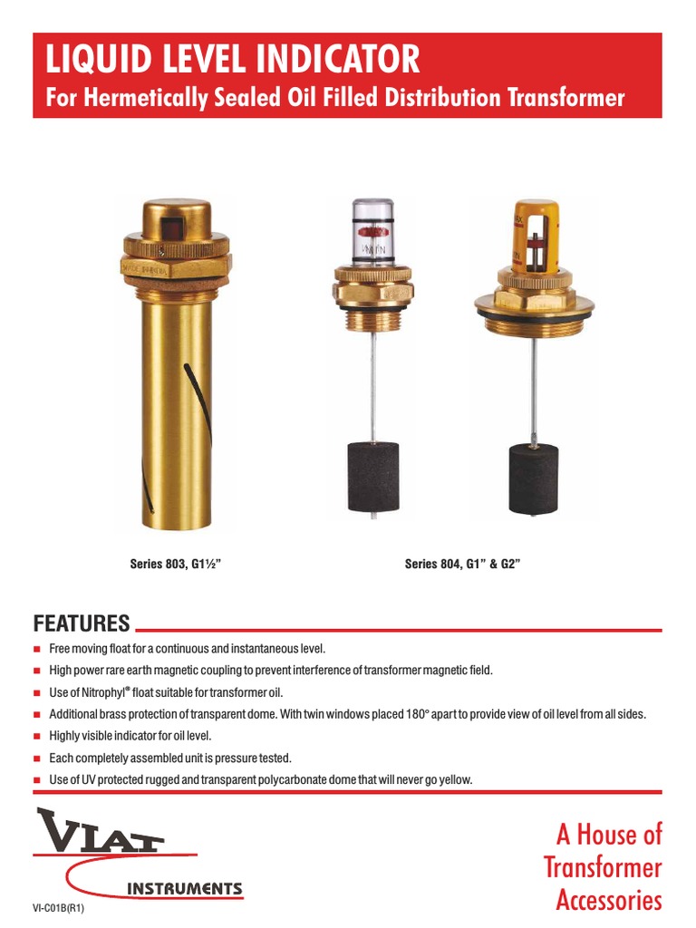 Liquid Level Indicator: For Hermetically Sealed Oil Filled Distribution ...