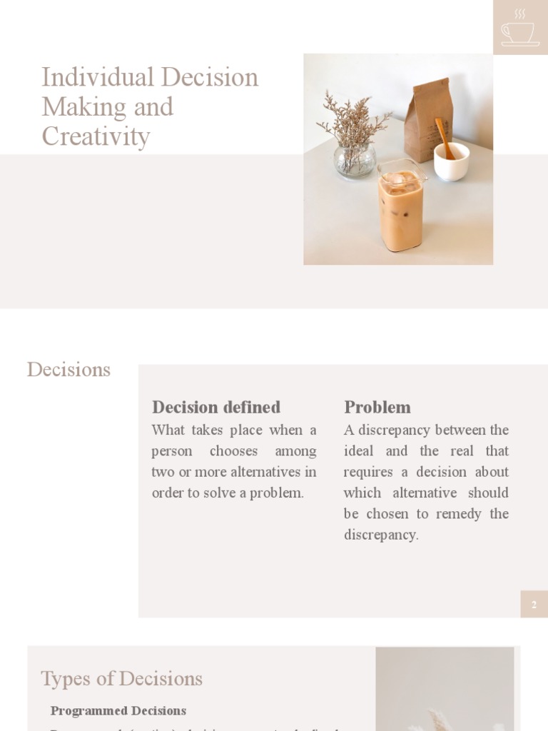 Decision Making and Creativity Insights | PDF | Risk | Decision Making