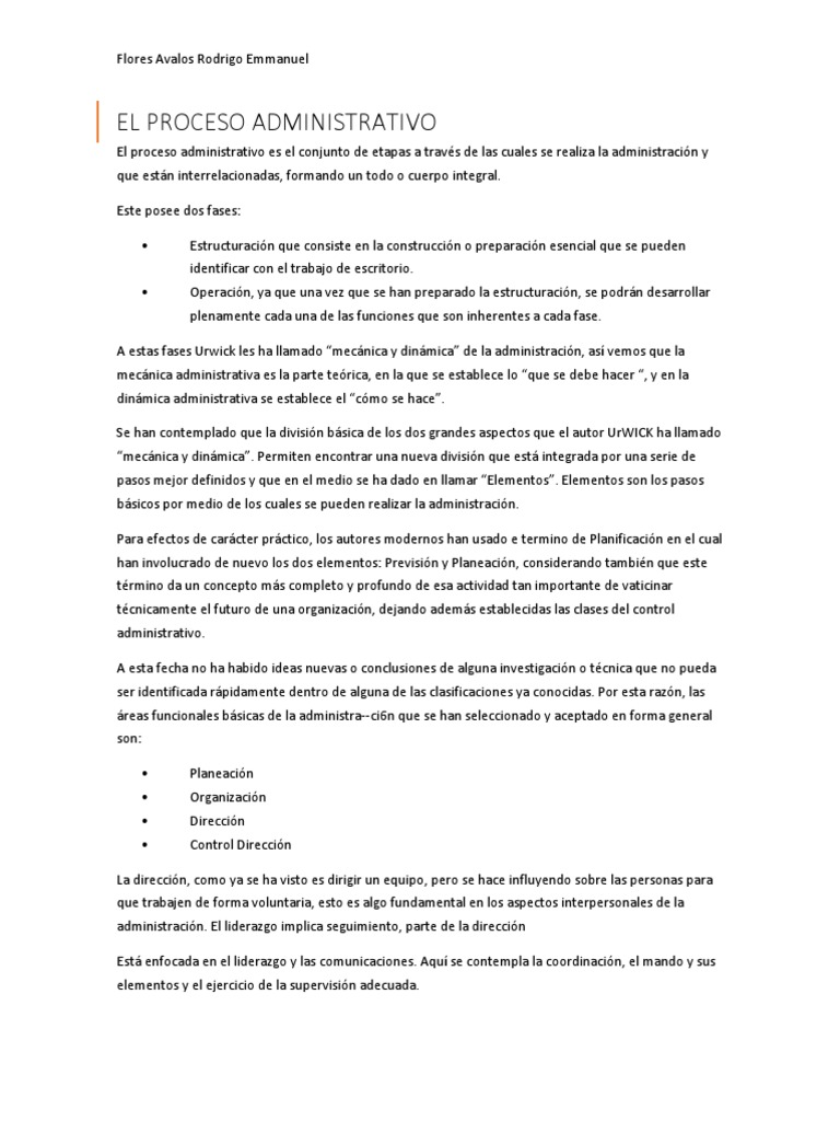 El Proceso Administrativo | PDF | Planificación