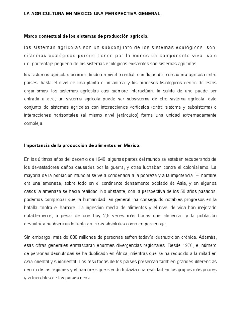Agricultura en México: Retos y Oportunidades | PDF | Agricultura | México