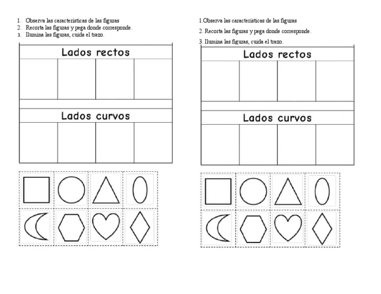 Lados Rectos y Curvos Figuras Geometricas PDF