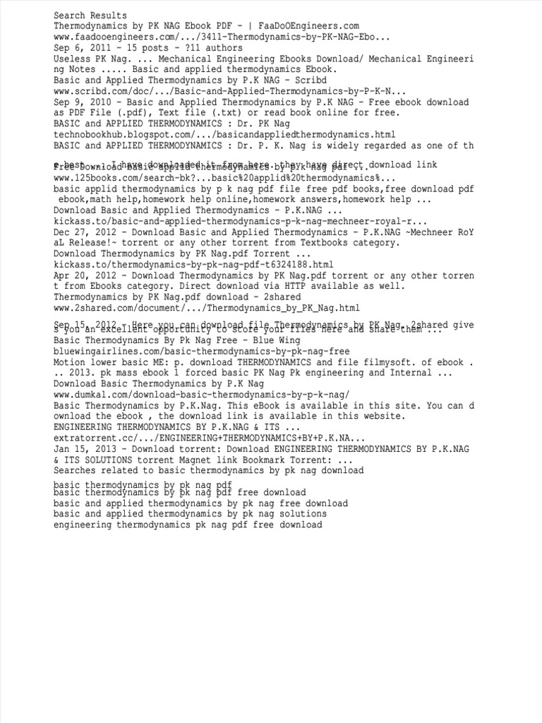 BASIC THERMODYNAMICS BY PK NAG PDF DOWNLOAD visual data 2