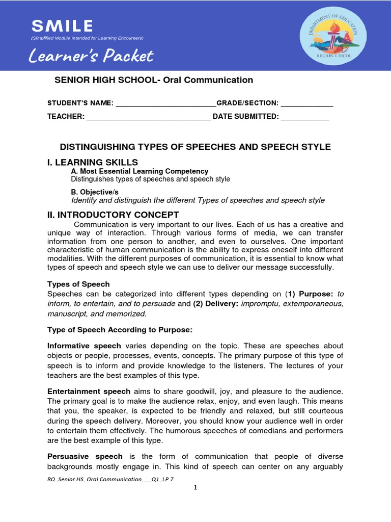 Speech and Speech Styles | PDF | Speech | Communication