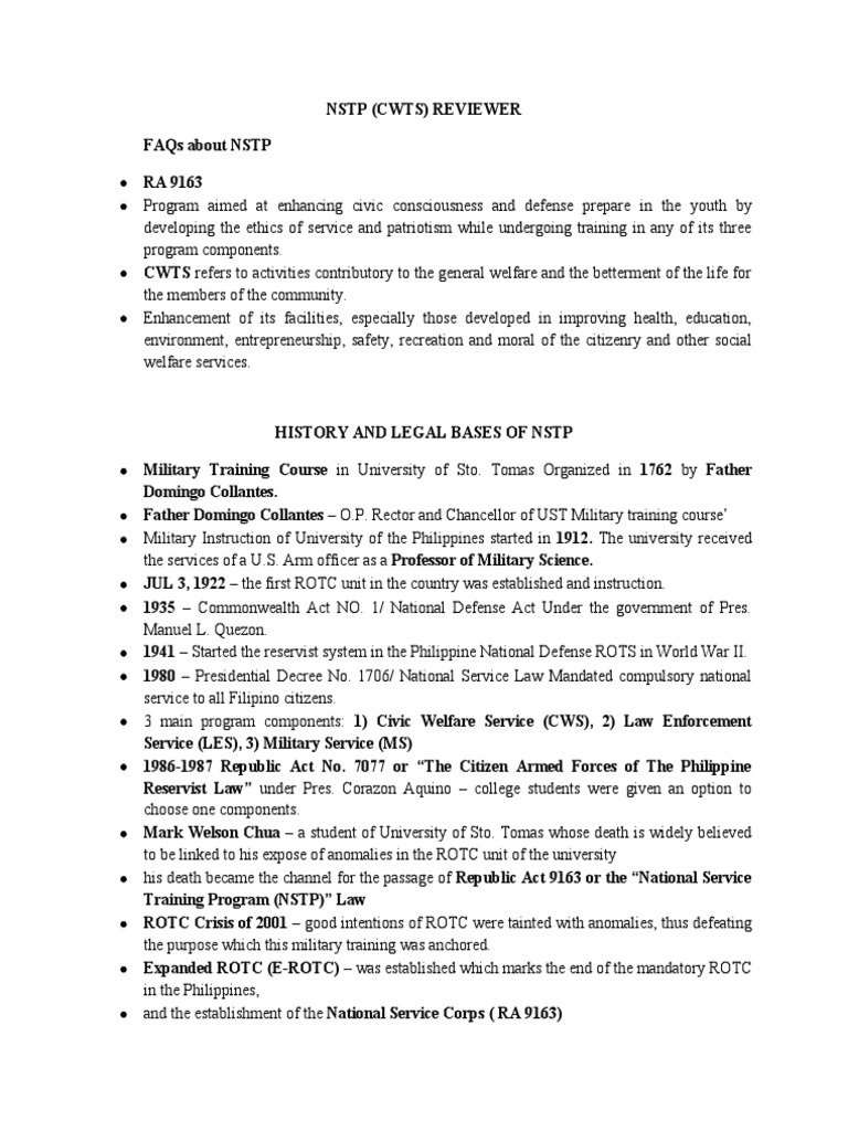Nstp reviewer pdf flag philippines