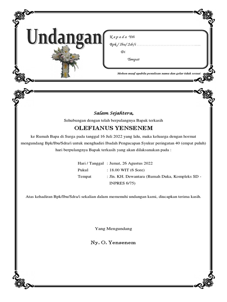 Undangan Syukuranv | PDF