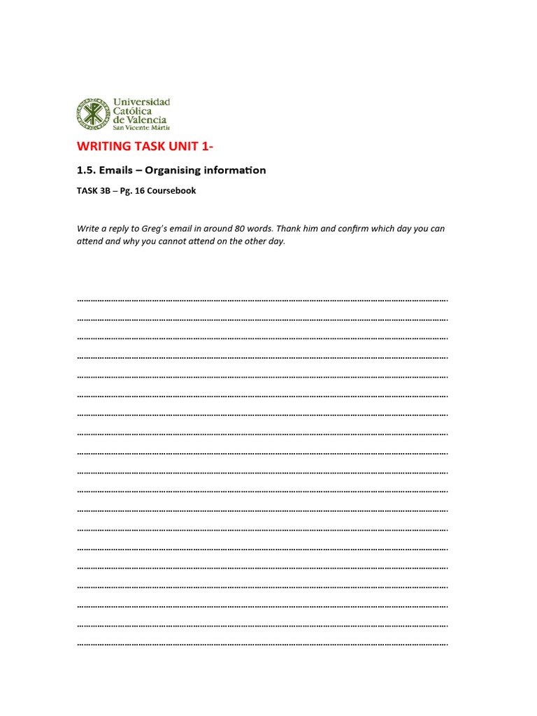 Writing Task - Unit 1 | PDF | Career & Growth | Computers