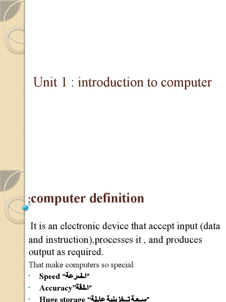 Unit 1: Introduction To Computer | PDF | Computer Data Storage ...