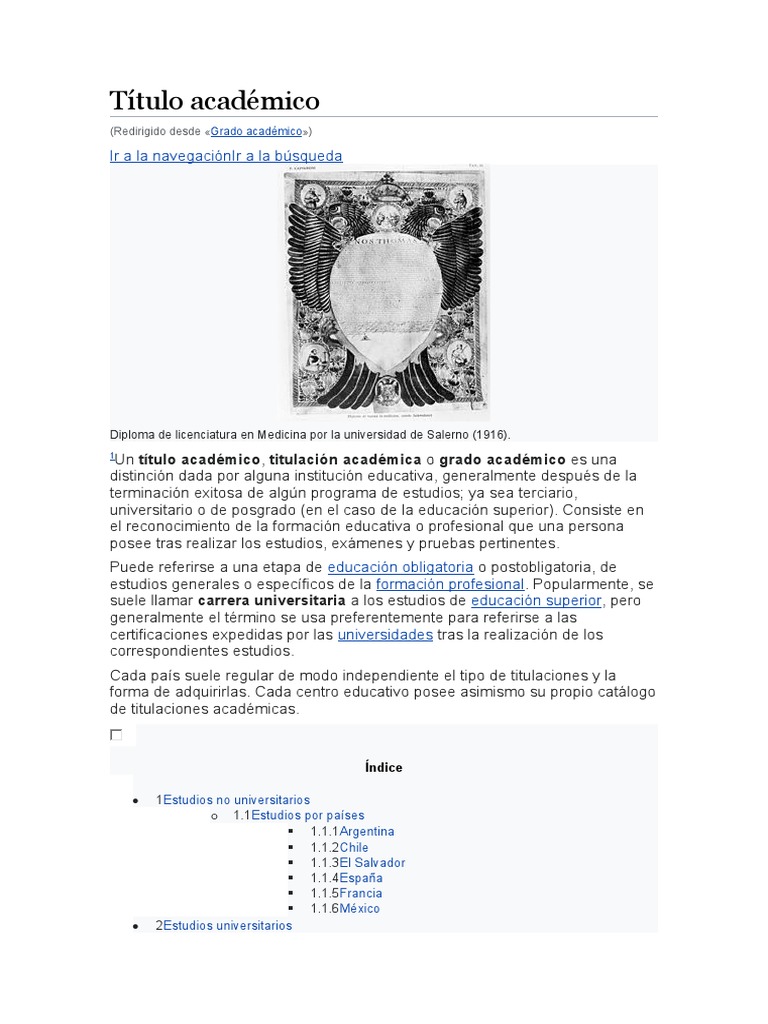 Título Académico | PDF | Titulo academico | Etapas educativas