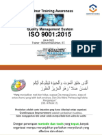 Awareness ISO 9001_2015Tazkia LPPM Pusat Study Kinerja_2022