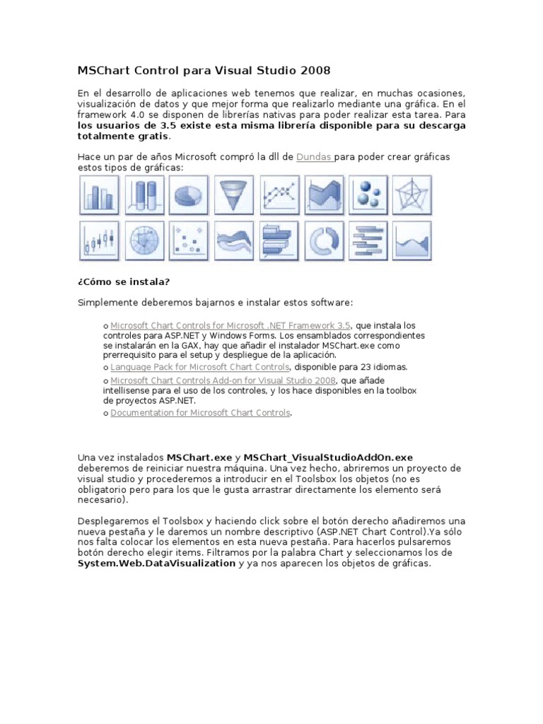 Instalación de MSChart en Visual Studio 2008 | PDF
