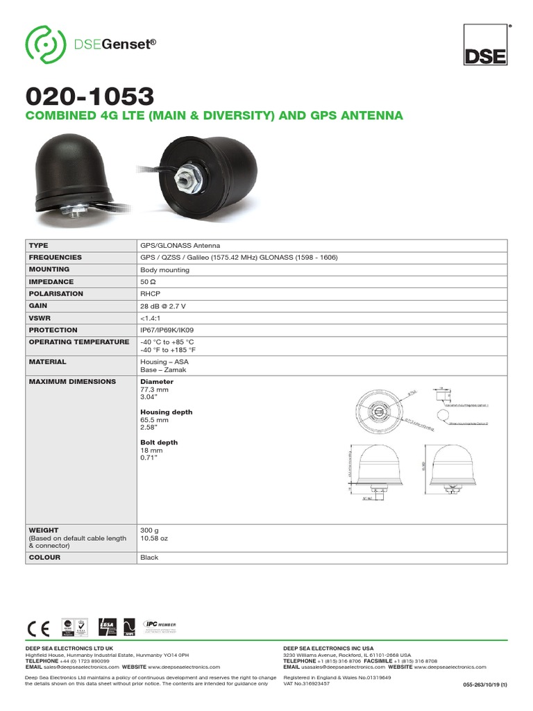 020 1053 Data Sheet | PDF