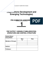 (Applications Development and Emerging Technologies) : Pre-Summative Assessment