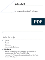 Estimação e Intervalos de Confiança: Estatística Aplicada II