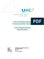 Future Railway Mobile Communication System User Requirements Specification