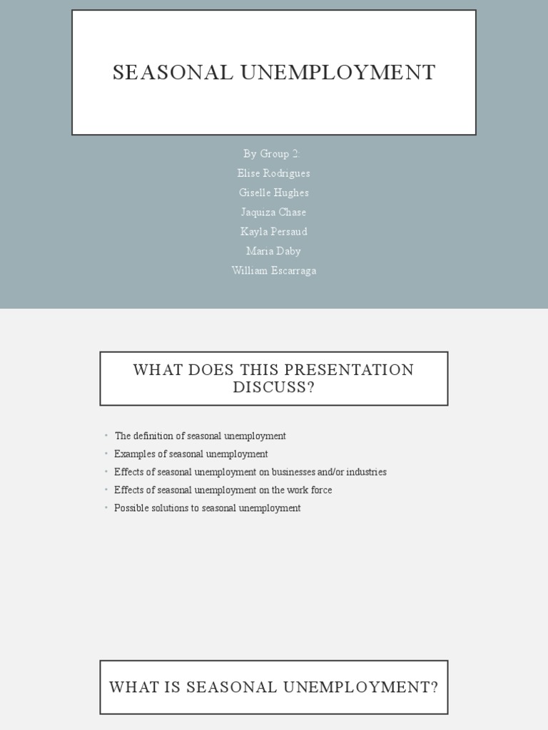 Seasonal Unemployment | PDF | Unemployment | Taxes