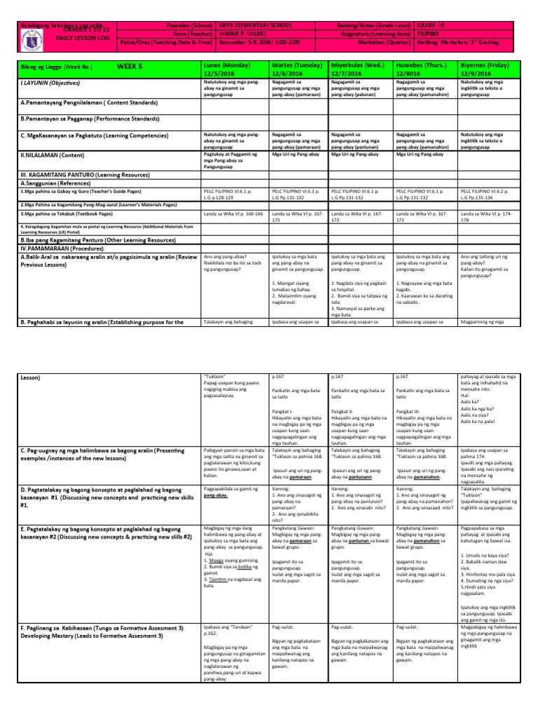 New DLL Fil 3RD Quarter Week 5 PDF