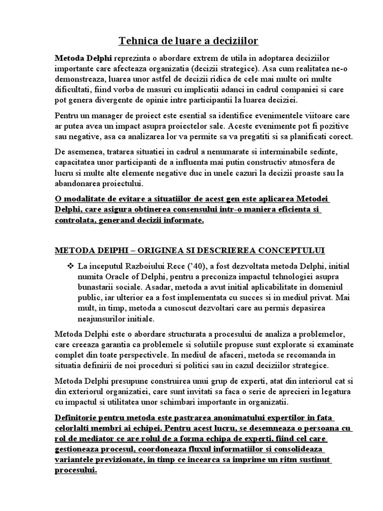 Metoda Delphi | PDF