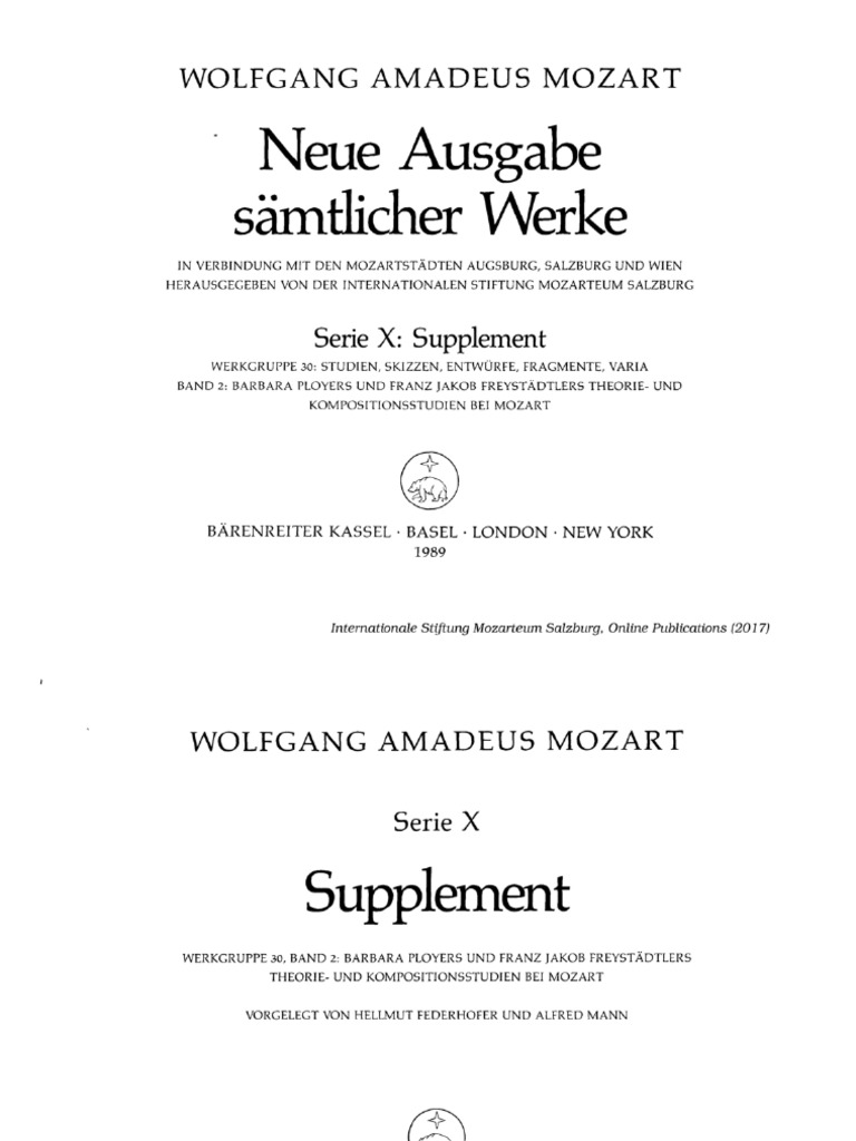 Mozart - Ployer Studies | PDF