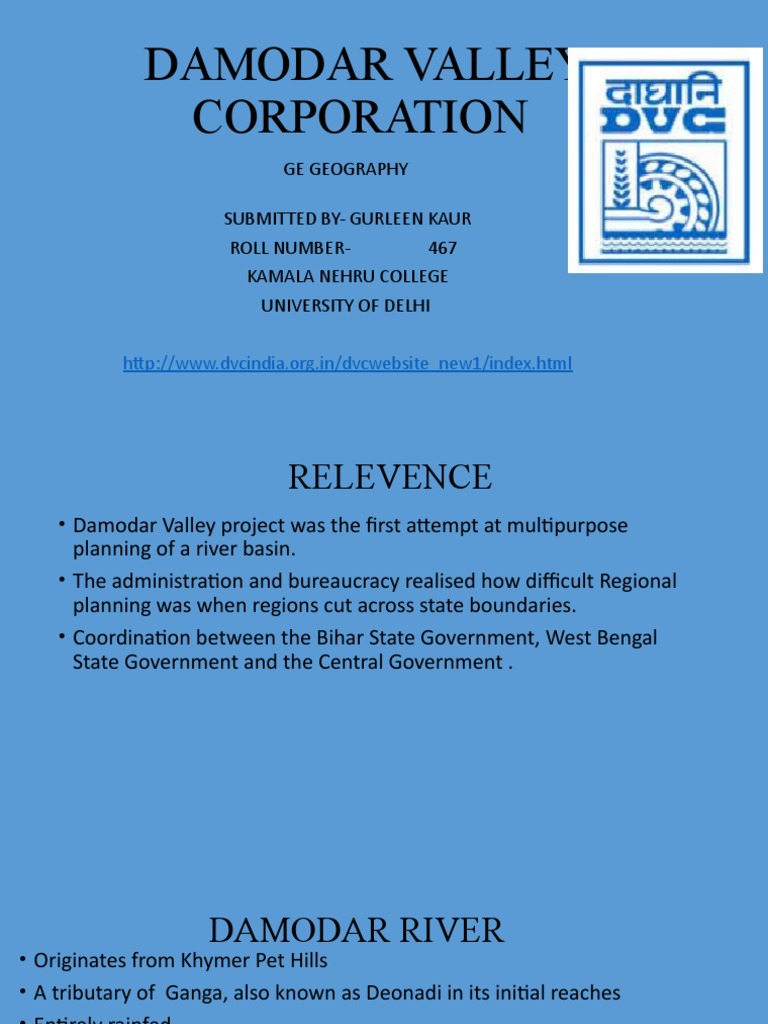 Damodar Valley Corporation PDF Earth Sciences Nature