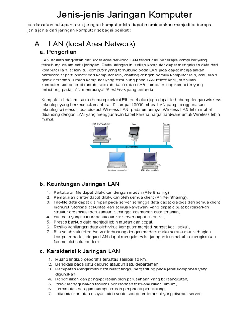 Jenis-Jenis Jaringan Komputer | PDF