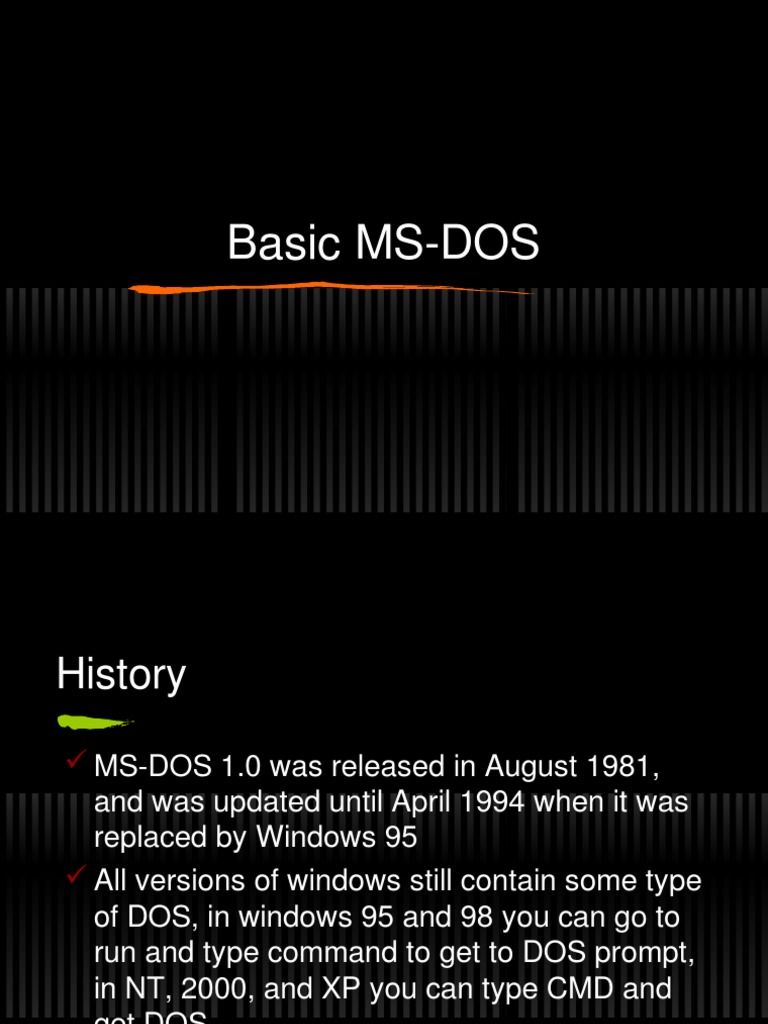 Basic Ms Dos | PDF | Computer File | Command Line Interface