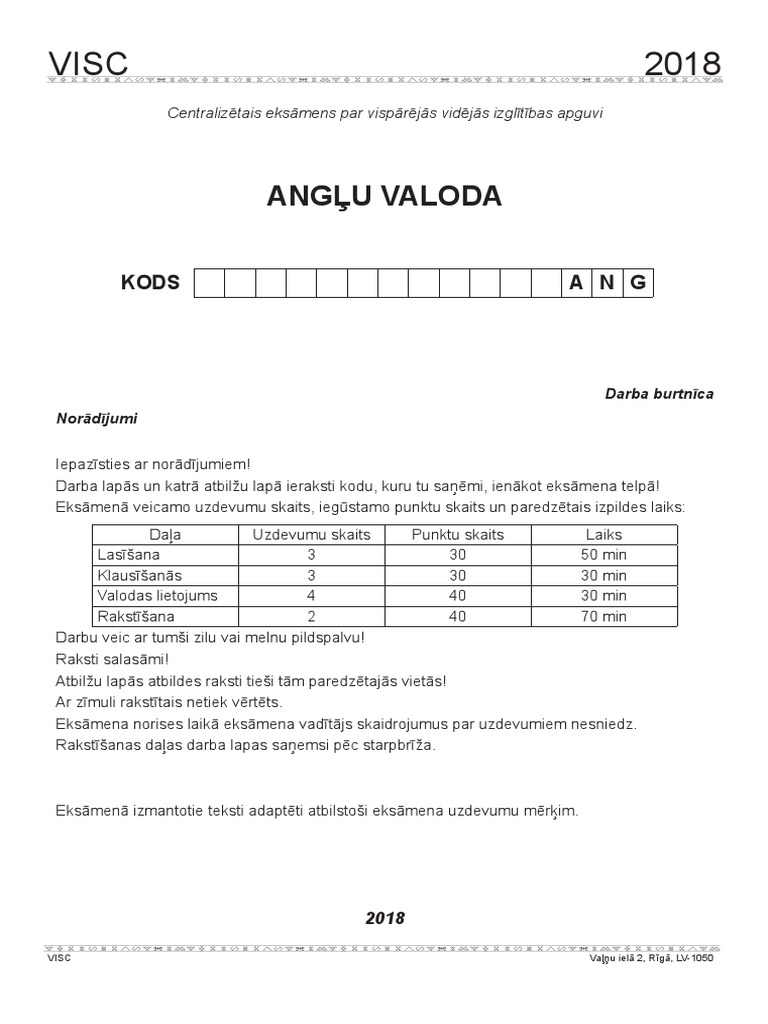 12kl Anglu Valoda 2018 Pdf Diamond Intelligence