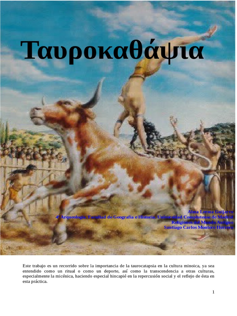 Trabajo de Taurocatapsia | PDF | Vacas | Minotauro